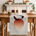 thumbnail image 2 of Table Runner 90 Inches Long for Kitchen Dining, Abstract Art Sun Dresser Scarf Farmhouse, Dining Table Decorations for Wedding/Parties, Modern Art Orange Round Rustic 13 x 90 In, 2 of 8