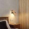 thumbnail image 3 of Aplique LED, 4W 400LM Aplique de Madera para Interiores Giratorio 360°, Lámpara de Pared Blanca Cálida 3000K para Dormitorio, Sala de Estar, Oficina, Pasillo, Diámetro 21CM [Clase de eficiencia, 3 of 6
