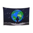 thumbnail image 1 of ZICANCN Funny Tapestry for Bedroom Aesthetic,Earth Moon Universe Meteor Pattern Wall Tapestry for Living Room 60x40 Inches, 1 of 8