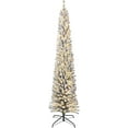 thumbnail image 7 of Takywep 7.5FT White Slim Pencil Christmas Tree with Snow Flocking, Pre-Decorated, 329 Tips, 251 Warm Decor, Sturdy Iron Stand for Apartment, Corner, Office, Indoor Holiday Home Décor, 7 of 7
