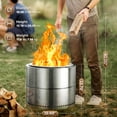 thumbnail image 5 of Moifoi 19.5" Smokeless Stainless Steel Wood-Burning Camp Fire Pit,Portable fire pit with Carry Bag, 5 of 10
