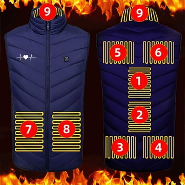guisaled Heated Vest, 9 Heating Zones Men'S Heated Vest Rechargeable USB Warming Softshell Heated Vests Battery Pack Not Included Friday 2024