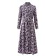 thumbnail image 5 of Vestido Con Estampado Floral, Vestido Largo Con Lazo En La Cintura, Informal, A La Moda, Hasta El Tobillo, Con Botones, Elegante Para Citas Para Dama De Vacaciones ANGGREK Otros, 5 of 5