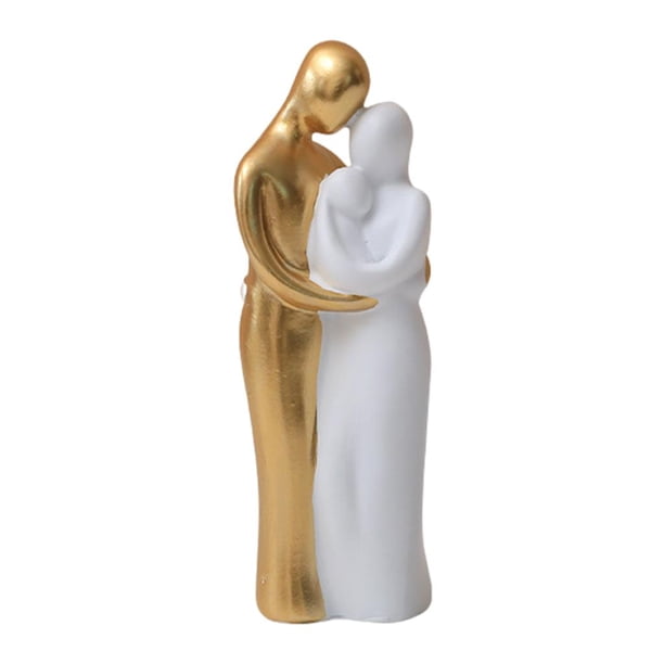 Figura de pareja familiar, estatua, decoración del hogar, artículos de arte, amor para la sala de estar decorativa Familia de oro