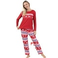 thumbnail image 3 of Family Christmas Pajamas Matching Sets – Long Sleeve Tops and Pants 2 Piece Set with Reindeer Print, Crew Neck Soft and Cozy Holiday Sleepwear for Couples and Families, 3 of 5