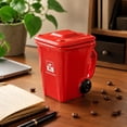 thumbnail image 7 of Ceramic Coffee Mug, Funny Coffee Mug, Trash Can with Lid Shaped Gag Drink Cup, Funny Office Decor Red Novelty Drinking Mug, 4.5X2.5X4.5 in Textured Ceramic Drinking Vessel with, 7 of 7