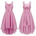 thumbnail image 3 of iiniim Kids Girl's Sequins Junior Bridesmaid  Ruched Hi Lo Flower Girl Dress Princess Pageant Party Ball Gown Pink 8, 3 of 7