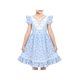 thumbnail image 1 of Vestido de Niña Azul Floral Mariposa Encaje Volante Princess Casual Algodón 7 Años, 1 of 7
