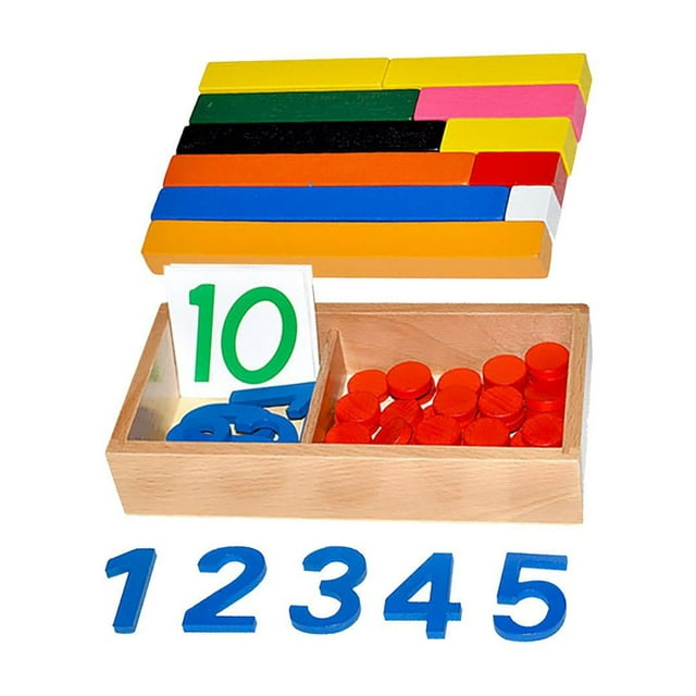 Juego de contadores y números de matemáticas Montessori para niños, tarjeta cognitiva Montessori, juguete para números, Material de aprendizaje