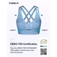 thumbnail image 4 of Sujetador deportivo Yvette High Impact, espalda cruzada, azul, talla M, 4 of 9