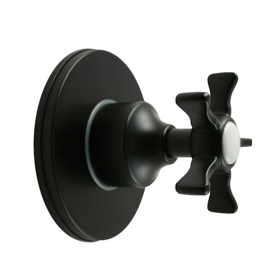 Kingston Brass KS3030NX Hamilton Single-Handle Three-Way Diverter Valve with Round Trim Kit, Matte Black