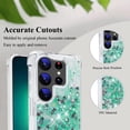 thumbnail image 4 of Glitter Phone Case for Samsung Galaxy S24 Ultra Case Clear Silicone for Women Girls, Cute Gold Cover Samsung S24 Ultra Case Shockproof Aesthetic Durable Bumpers (Green), 4 of 14
