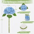 thumbnail image 4 of 3 Pcs Real Touch Hydrangea Artificial Flowers, 21" Blue Full Faux Hydrangea Flowers Latex Fake Flowers for Home Decor Party Floral Arrangements Wedding Bouquets Centerpieces Outdoor Decor, 4 of 7