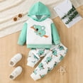 thumbnail image 2 of Wxirdiow Outfits for Little Boys Toddler Infant Baby Boy Clothes Animal Style Long Sleeve Hoodie Tops Sweatsuit Pants Outfit Set Mint Green Size,9-12 Months, 2 of 9