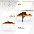 thumbnail image 5 of EAGLE PEAK 10x10 Slant Leg Pop Up Canopy Tent Easy One Person Setup Instant Outdoor Beach Canopy Folding Portable Sports Shelter 10x10 Base 8x8 Top(Flame), 5 of 9