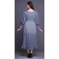 thumbnail image 4 of Bimba Feuilles Femmes Imprimé Boho Gitane Été Smocké Maxi Longue Robe de Plage-Moyen, 4 of 5