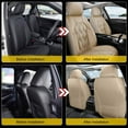 thumbnail image 4 of DIKSOAKR Seat Covers Fit for Kia Optima 2002-2020 Car Seat Covers 2 Front Seats Waterproof Leather Automotive Seat Cushion Protector Beige, 4 of 7