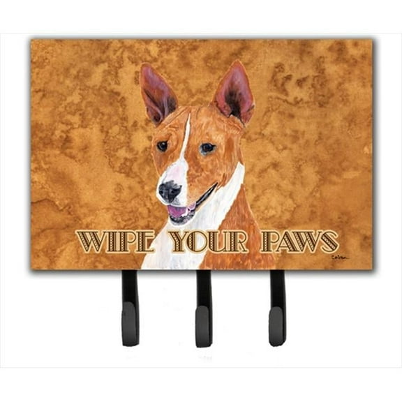 Carolines Treasures  Basenji Wipe your Paws Leash or Key Holder 6 x 9 In.