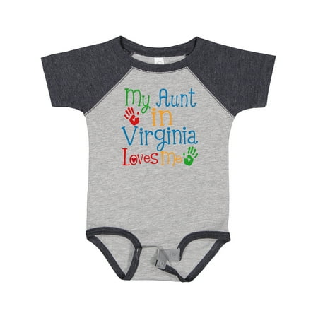 

Inktastic My Aunt in Virginia Loves Me Gift Baby Boy or Baby Girl Bodysuit