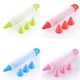 thumbnail image 5 of CoreLiving Silicone Food Writing Pen Cake Decorating Tool, Chocolate Cake Decoration Tool with 4 Interchangeable Tips, Icing Piping Pastry Nozzles Set for Cookie Frosting, Baking Kitchen Supplies, 5 of 5