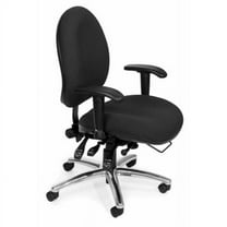 OFM 24 Hour Big and Tall Ergonomic Task Chair, Computer Desk Swivel Chair with Arms, in Black (247-206)