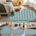 thumbnail image 5 of Large Round Rug 8Ft Washable Non-Slip, Blue Flowers Circle Area Rugs for Living Room Bedroom, Farmhouse Country Abstract Floral Patterned Indoor Floor Mats Carpet Runner for Home Decor, 5 of 8