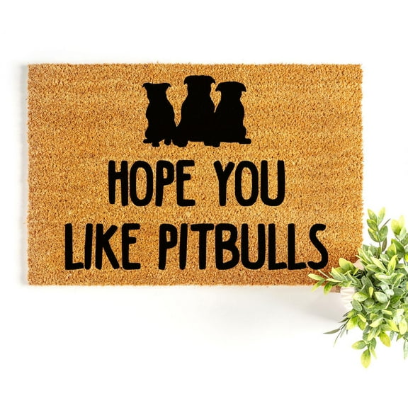 Doormat Hope You Brought Pitbulls Welcome Mat Front Door Minimalist Ho (18" x 30") #5992