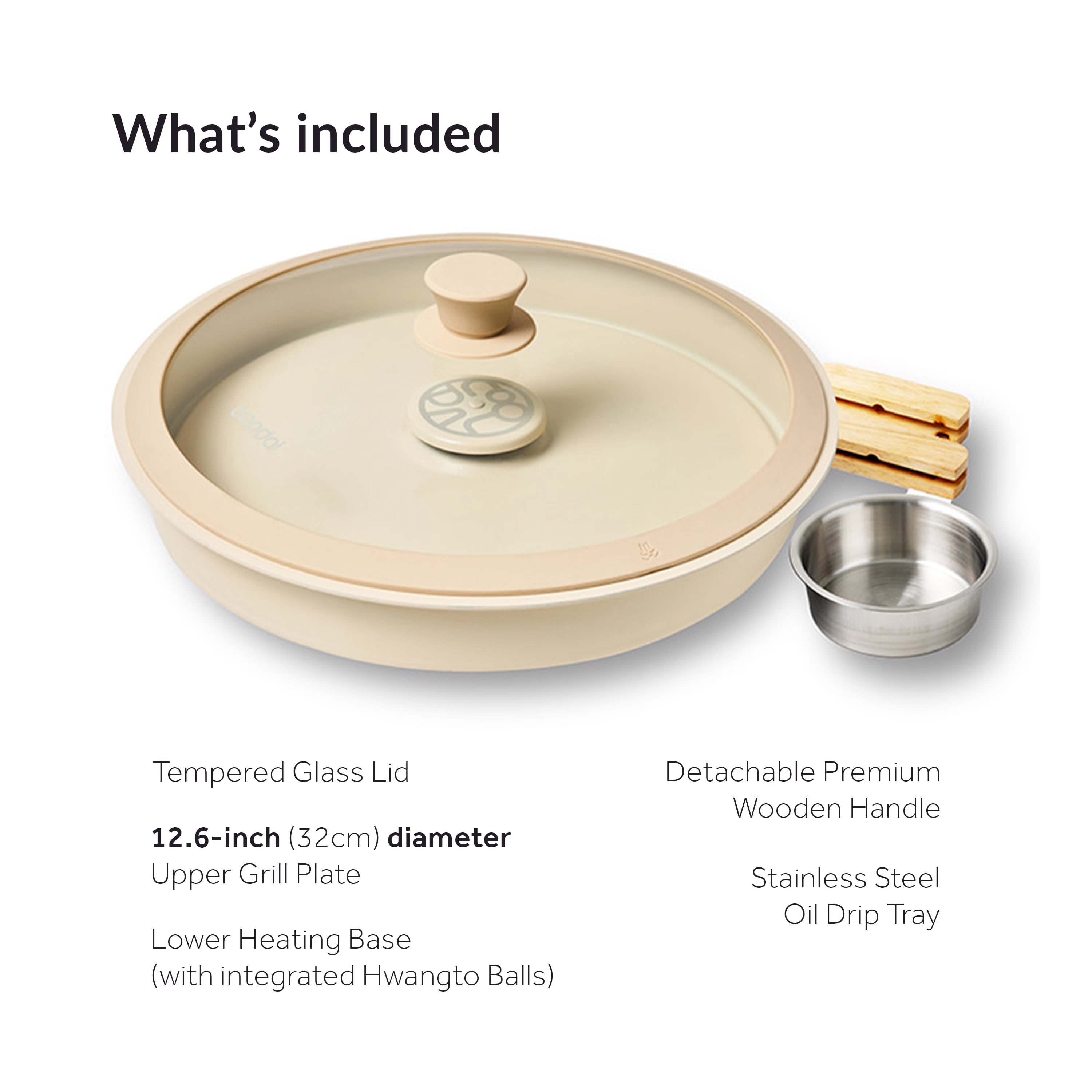 Air grill pan PRO 12.6 inch (Ivory)