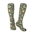thumbnail image 2 of Knee High Socks for Men and Women, Funny Cute Corgi Dog Collar Althletic Compression Socks, Support Long Tube Socks for Outdoor Sport, Calf Socks, High Stockings for Women Men, 2 of 7
