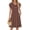 Brown Floral, variant on Fantaslook Women Summer Dresses V Neck Ruffle Sleeve Casual Flowy Sundresses Button Floral Midi Dress with Pockets