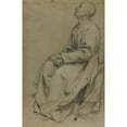 thumbnail image 3 of Domenico Fiasella 11x14 Black Modern Framed Museum Art Print Titled - Seated Monk Holding Book, 3 of 5