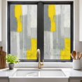 thumbnail image 2 of Yellow Grey Window Privacy Film, Abstract Geometric Oil Painting Vintage Gradient Static Cling UV Sun Blocking Heat Control Window Tint Day and Night, Non-Adhesive One Way Privacy Cover 19.6''x39.3'', 2 of 7