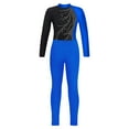 thumbnail image 3 of YONGHS Girls Gymnastics Unitards Long Sleeves Ballet Dance Bodysuit Leotards with Leggings Set Blue 6, 3 of 5