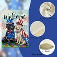 thumbnail image 3 of Welcome 4th of July Dog Patriotic Decorative Garden Flag, America USA Black Labrador Puppy Stars Stripes Yard Outside Decorations, American Summer Outdoor Small Home Decor Double Sided 12 x 18, 3 of 6