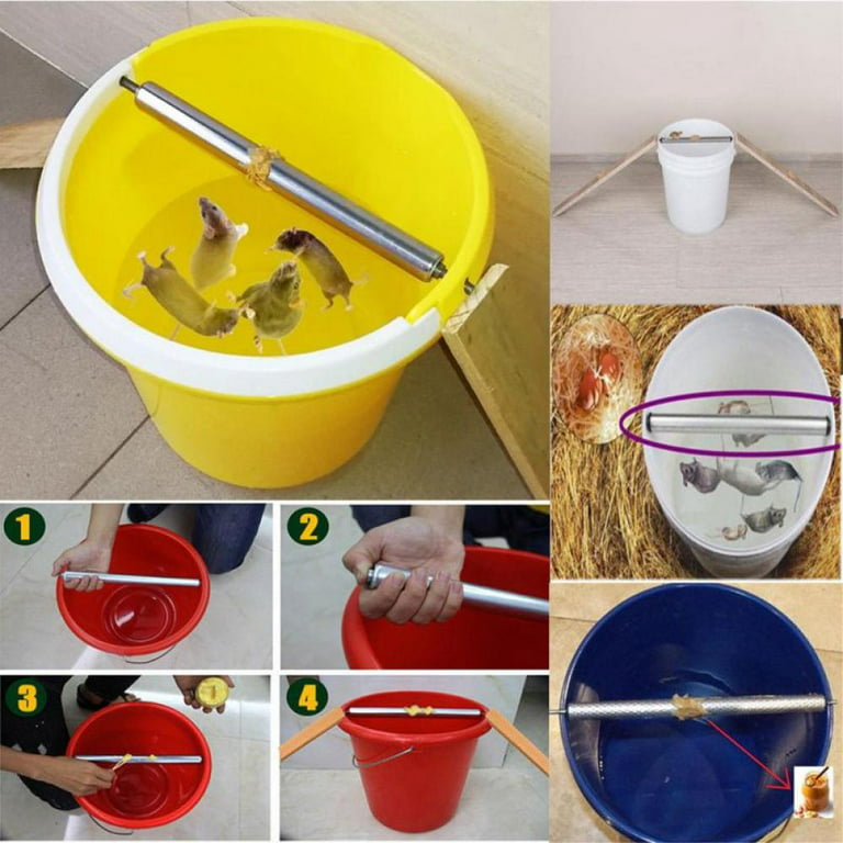 Rotatable Roll Into Bucket Mice Trap Rolling Mouse Rats Rodent Catch  Mousetrap
