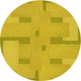 thumbnail image 1 of Ahgly Company Machine Washable Indoor Round Transitional Orange Gold Area Rugs, 7' Round, 1 of 7