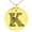 Gold, variant on Stainless Steel Letter K Initial Dotted Monogram Engraved Small Medallion Circle Charm Pendant Necklace