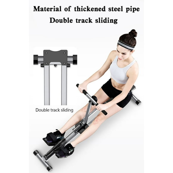 Folding Mute Single Bar Rowing Machine Rower Exercise for Home Cardio Workouts