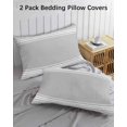 thumbnail image 3 of Grey Striped Pillow Covers Queen Size 2 Pack, Luxurious White Stripes Modern Abstract Art Soft Bed Throw Pillowcases Breathable Cooling Long Lumbar Body Pillow Sham Cover for Bed Sofa 20''x30'', 3 of 7