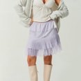 thumbnail image 2 of Women Lace Mini Skirt Low Rise Ruffle Pleated Layered Flowy Underskirt for Going Our Party Club, 2 of 7