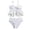 White, variant on 7-12Y Girls Ruffle Two-Piece Swimsuit, Polka Dot Bikini Set with Tiered Top for Beachwear & Summer