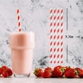 thumbnail image 2 of 7.7x0.2In Striped Paper Straws,100Pcs Durable Eco friendly Straws for Party Decoration,Red and White Striped Straws for Christmas Decoration, 2 of 7