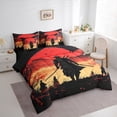 thumbnail image 3 of Homewish Japanese Theme 7-Piece Bedding Comforter Set,Black Samurai King Bedding Sets,Orange Natural Landscape Sunset Bed Sheets For Adult,Ultra Soft Home Decor Reversible, 3 of 8