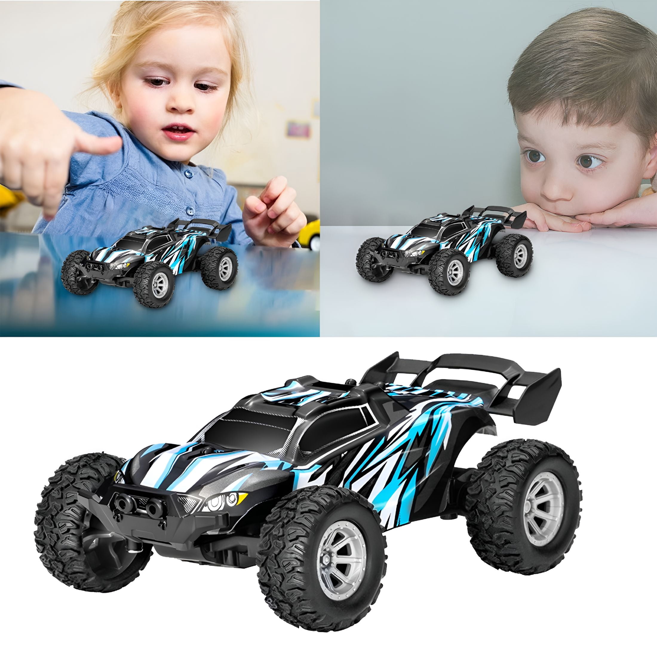 BESTSKY 50 Mph Mini RC Car Off Road Truck 1:32 Scale Toy Car Rechargeable Remote Control Car High Speed 2WD Electric Vehicle With Radio Controller Translucent Body Lighting