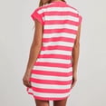 thumbnail image 5 of Dresses for Women Striped Summer Dresses 2024 Crewneck Cap Sleeve Color Block Casual A Line Tshirt Dress with Pockets, 5 of 7