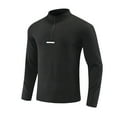 thumbnail image 3 of Wrtxtat Men's Cycling Bike Jersey Slim Fit Quarter Zip Solid Color Pullover Outdoor Trainning Moisture-Wicking Long Sleeve Tee Shirt Black XXXL, 3 of 8