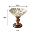 thumbnail image 2 of Frutero de cerámica con textura festoneada, acabado rústico esmaltado, pedestal for servir, decoración de mesa rústica, 2 of 7