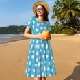 thumbnail image 4 of Balery Cute Healthy Teeth Vestidos sueltos de manga corta para mujer, vestidos de verano 2025, vestidos casuales de corte A con vuelo., 4 of 6