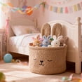 thumbnail image 4 of Bookk Cartoon Embroidery Rabbit Teddy Velvet Material Storage Fabric Storage Home Children's Room Storage, 4 of 5