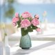 thumbnail image 2 of Flores artificiales de peonía, rosas de simulación, ramos de boda, rosas florales falsas, ramo de flores de seda, rosas blancas atadas a mano, flores de seda a granel (rojo a, o, 2 of 5